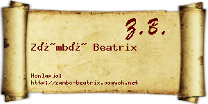Zámbó Beatrix névjegykártya
