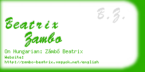 beatrix zambo business card
